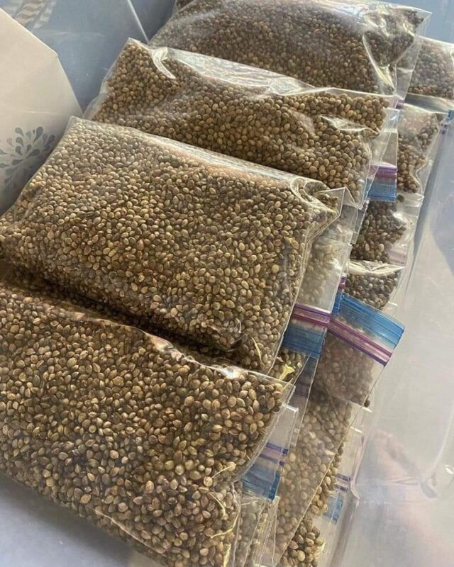 packs of various strains of marijuana